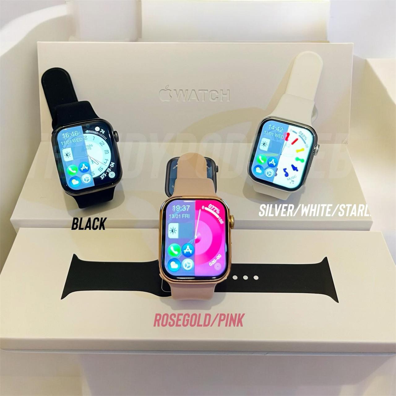 Apple logo watch series 9 Silver with Magnetic Chain