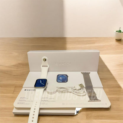 Apple logo watch series 9 Silver with Magnetic Chain