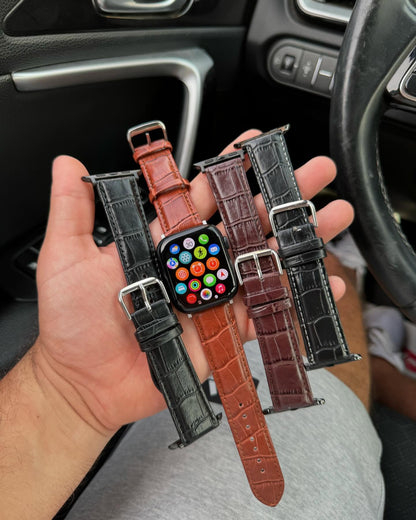 Apple logo series 10 with Leather strap