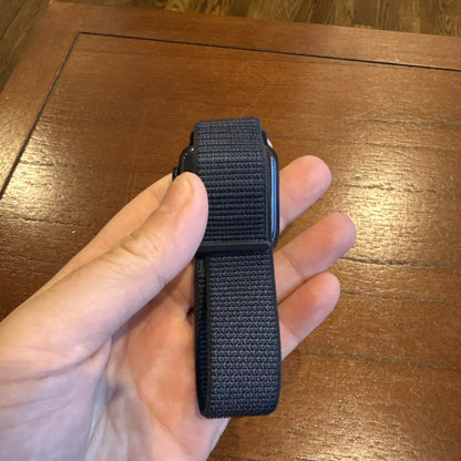 Apple logo series 10 Black with Black Nylon Strap