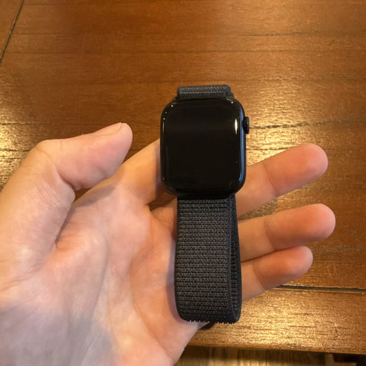 Apple logo series 10 Black with Black Nylon Strap